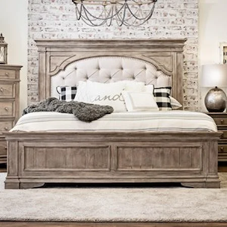 Queen Bed with Tufted Headboard